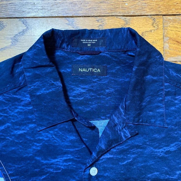 Nautica printed cotton buttonup sailing boat graphic shirt - Picture 3 of 4